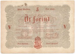 1848. 5Ft 'Kossuth Bankó' Vörösesbarna Nyomat T:III SzennyezÅ‘dés - Sin Clasificación