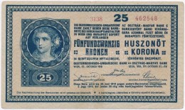 1918. 25K '3138' 3mm, Hullámos Hátlappal, Hátlapján Hamis 'Heves Vármegye... - Zonder Classificatie