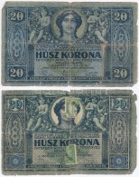 1919. Július 15. 20K + 1919. Augusztus 9. 20K T:IV,V Ragasztott - Non Classificati