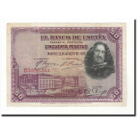 Billet, Espagne, 50 Pesetas, 1928, 1928-08-15, KM:75b, TTB+ - 50 Peseten