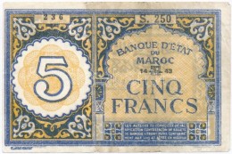 Marokkó 1943. 5Fr T:III
Morocco 1943. 5 Francs C:F
Krause 33 - Zonder Classificatie