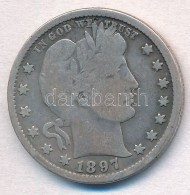 Amerikai Egyesült Államok 1897. 25c Ag 'Barber Quarter' T:3
USA 1897. 25 Cents 'Barber Quarter'... - Non Classés