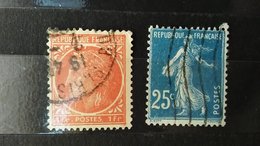 RARE SET LOT 1FR CERES ORANGE RARE+25C FRANCAISE  FRANCE WATERMARK SEAL PARIS STAMP TIMBRE - 1945-47 Cérès De Mazelin