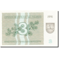 Billet, Lithuania, 3 (Talonas), 1991, 1991, KM:33b, SPL - Lituania