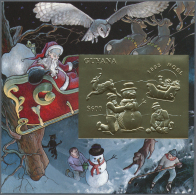 Thematik: Weihnachten / Christmas: 1993, Guyana. Lot Of 100 GOLD Christmas Blocks Containing The $600 Stamp "Children Bu - Weihnachten