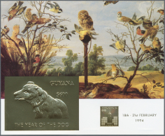 Thematik: Tiere-Vögel / Animals-birds: 1994, Guyana. Lot Of 100 GOLD Blocks With $600 Stamp "Year Of The Dog" Showi - Sonstige & Ohne Zuordnung
