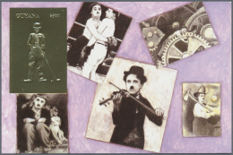 Thematik: Film / Film: 1994, Guyana. CHARLY CHAPLIN BIRTHDAY CENTENARY. Lot Of 100 SILVER Blocks And 100 GOLD Blocks Eac - Kino