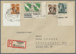 Saarland (1947/56) - Besonderheiten: 1947, Posten Von 69 Briefen, Alle Mit Mischfrankaturen SAAR Und Französische Z - Other & Unclassified