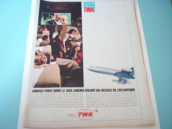 ANCIENNE PUBLICITE VOLS USA TWA 1965 - Werbung