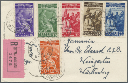 Vatikan: 1870/1940, Papal State And Vatican, Used Assortment Incl. Covers, 1934 Provisionals Complete Set Etc. - Sammlungen