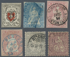 Schweiz: 1850 (ab), Schöner, Kleiner Posten Im Einsteckbuch, Hauptwert Bei Den Klassischen Ausgaben Ab Sehr Sch&oum - Sammlungen