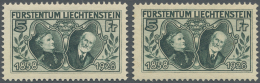 Liechtenstein: 1912/1955, Saubere Zusammenstellung Von Mittleren Und Besseren Ausgaben, Dabei MiNr. 1/3, 87/89 (2), 94/1 - Sammlungen