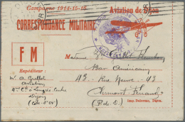 Frankreich - Militärpost / Feldpost: 1915/1917, Cover Trio With Military Aviation Mail, Comprising A Letter-card Pr - Covers & Documents