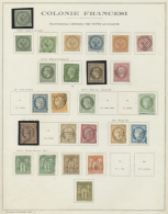 Französische Kolonien - Allgemeine Ausgabe: 1850/1944, Used And Mint Collection On Album Pages Incl. Postage Dues, - Sonstige & Ohne Zuordnung