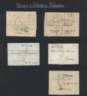 Belgien - Stempel: TRANSIT MARKINGS, MARQUES D'ENTREES En Belgique, 1803/1852 Ca., Collection Of 23 Complete Folded Lett - Other & Unclassified