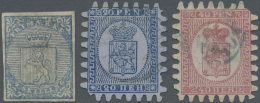 Skandinavien: 1855/1870 (ca.), Lot Of Eleven Stamps: Norway 1855 4sk. Blue Apparently Unused But Most Probably With Remo - Europe (Other)