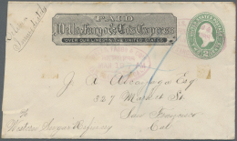 Vereinigte Staaten Von Amerika: 1865-1900, WELLS FARGO 33 Stationery Envelopes Mint And Used, Few Different, Most Fine, - Other & Unclassified