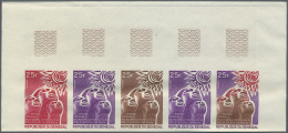 Senegal: 1967/1973, Group Of Five Epreuve D'artiste (signed Each) Plus Ten Imperforate Colour Proofs. - Sénégal (1960-...)