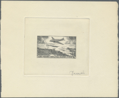 St. Pierre Und Miquelon: 1956, 500fr. Airmail, Epreuve D'artiste In Black, Signed Decaris; In Addition Another Epreuve D - Sonstige & Ohne Zuordnung