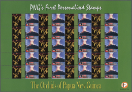 Papua Neuguinea: 2007. Lot With 500 Sheets ORCHIDS 3.00k With Personalised Ornamental Label TAVURVUR VOLCANOE. 20 Stamps - Papua-Neuguinea