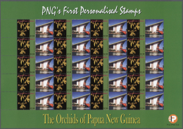 Papua Neuguinea: 2007. Lot With 500 Sheets ORCHIDS 3.00k With Personalised Ornamental Label NATIONAL PARLIAMENT HAUS. 20 - Papua-Neuguinea