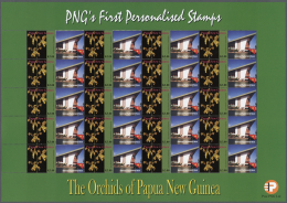 Papua Neuguinea: 2007. Lot With 500 Sheets ORCHIDS 3.00k With Personalised Ornamental Label NATIONAL PARLIAMENT HAUS. 20 - Papua Nuova Guinea