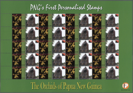 Papua Neuguinea: 2007. Lot With 500 Sheets ORCHIDS 3.00k With Personalised Ornamental Label NATIONAL MUSEUM PORT MORESBY - Papua Nuova Guinea