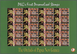 Papua Neuguinea: 2007. Lot With 500 Sheets ORCHIDS 0.85k With Personalised Ornamental Label TRADITIONAL BILUM ART #1. 20 - Papua New Guinea