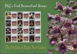 Papua Neuguinea: 2007. Lot With 500 Sheets ORCHIDS 1.00k With Personalised Ornamental Label WAR CANOE PADDLES. 12 Stamps - Papua-Neuguinea
