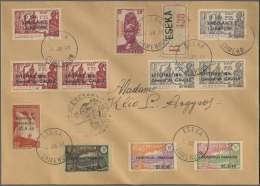 Kamerun: 1940/1942, Lot Of Four Large Sized Registered Philatelic Covers Incl. Better Overprints Like Spitfire/Spitfire - Camerun (1960-...)