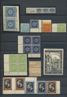 Israel: 1945 (ca.), Collection Of Labels From The Jewish National Found, Including Better With Color Seperations, Imperf - Ongebruikt (met Tabs)