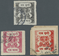 Indien - Feudalstaaten: BUNDI 1914-41 Sacred Cows: Group Of 34 Stamps, With 20 Unused And 14 Used (four On Pieces), Almo - Sonstige & Ohne Zuordnung