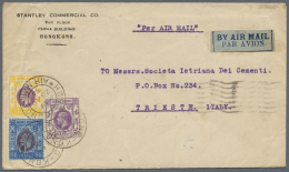 Hongkong: 1934/41, Air Mail Covers Used To Foreign (7) To Italy 1934, India 1935, Germany 1936 (2), Denmark 1938, Sweden - Sonstige & Ohne Zuordnung