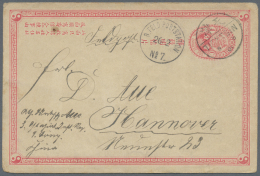 China: 1897/1907, Stationery Cards Used (5): ICP (2 Inc. One Cto), CIP (2, Both Uprated Foreign Usages, Inc. Combination - 1912-1949 Republik