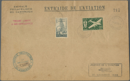 Französische Kolonien: 1942/1944, Lot Of Two Large Sized Philatelic Covers: 1942 A.E.F. Maury 150 Corner Block Of F - Altri & Non Classificati