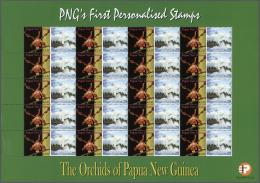 Papua Neuguinea: 2007. Lot With 500 Sheets ORCHIDS 3.35k With Personalised Ornamental Label MADANG LIGHTHOUSE. 20 Stamps - Papouasie-Nouvelle-Guinée