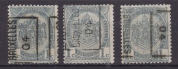 België/Belgique  Preo  Handrol/roulette 3x N° 565 Bruxelles 04 V51 Luppi. - Rollenmarken 1900-09