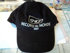 CASQUETTE SNCF. RECORD DU MONDE 2007 - Eisenbahnverkehr