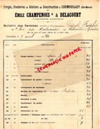 52 - CHAMOUILLEY- EMILE CHAMPENOIS & DELACOURT- FORGES-FONDERIES ATELIERS CONSTRUCTION- 1903 - Straßenhandel Und Kleingewerbe