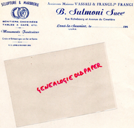 39 - LONS LE SAUNIER- FACTURE B. SULMONI - VASSALI FRANGI - SCULPTURE MARBRERIE- MARBRE-BENITIER- 1940 - Old Professions