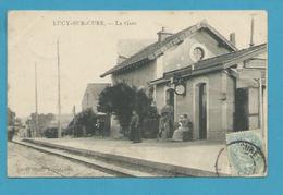 CPA - Chemin De Fer Arrivée D'un Train En Gare De LUCY-SUR-CURE 89 - Otros & Sin Clasificación