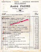 87 - BUSSIERE POITEVINE- FACTURE ANDRE FAURE-ELECTRICITE RADIO 1950 - Straßenhandel Und Kleingewerbe