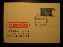 IGEDO MODEMESSE Mode Textile Fashion DUSSELDORF 1975 Cancel Card GERMANY - Textile