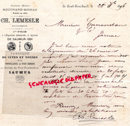 49- SAUMUR-LE PONT FOUCHARD-LETTRE MANUSCRITE SIGNEE CH. LEMESLE-BOUCHARD BINEAU- FABRIQUE CUVES TONNES TONNELLERIE-1896 - Old Professions