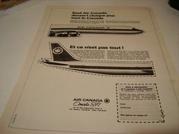 ANCIENNE PUBLICITE AIR CANADA 1969 - Pubblicità