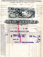 49- ANGERS-LETTRE FACTURE HENRI LENOBLE-FABRIQUE MECANIQUE CARREAUX CIMENT SIMILI CERAMIQUE- A M. CANDIDE A BAUGE-1929 - Old Professions