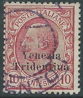 1918 TRENTINO ALTO ADIGE USATO EFFIGIE 10 CENT - Z1-4 - Trento