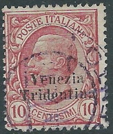 1918 TRENTINO ALTO ADIGE USATO EFFIGIE 10 CENT - Z1-8 - Trento