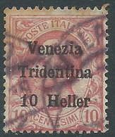 1918 TRENTINO ALTO ADIGE USATO EFFIGIE 10 H - Z2-2 - Trento