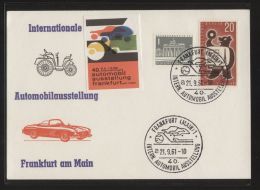 Berlin - MiNr. 140 + 217 Auf Gedenkblatt - IAA - SST FRANKFURT 21.9.1961 - 40. Internationale Automobilausstellung - Briefe U. Dokumente